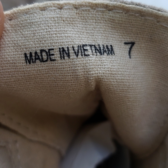 ASOS Taupe Faux Suede Combat heeled Bootie 9 - Picture 2 of 16